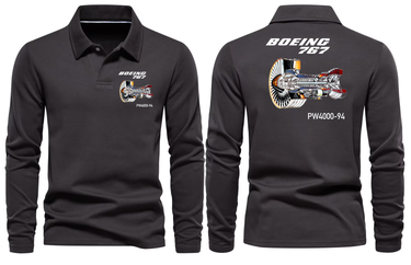 BOEING 767 PW4000-94 LONG SLEEVE POLO